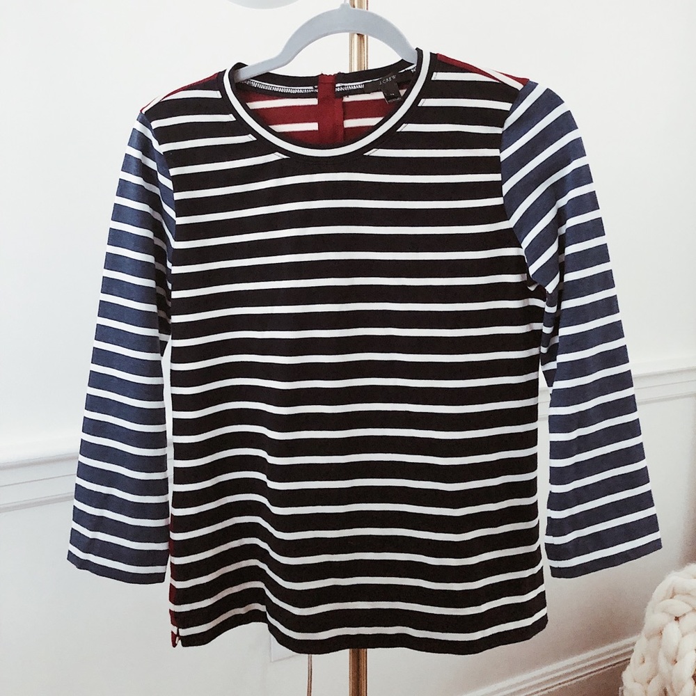 JCREW 3/4 sleeve stripy top